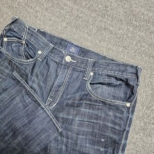 Rock & Republic Jeans Mens 38x32 Blue Rebellion Straight Leg Denim Everyday Norm